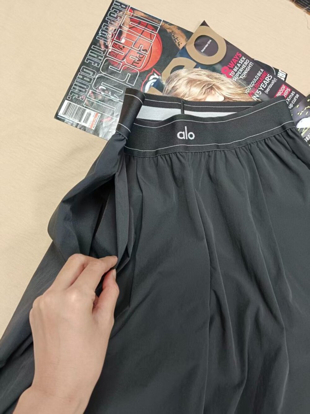 ALO Yoga Suit Up Trouser🧈(Regular 30” Inseam) Dark Grey High Rise Wide Leg Pant - Picture 3 of 7